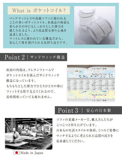 【新商品】ソファー 2人掛け リクライニング／1811_22 リクライニングカウチソファ 2P 送料無料