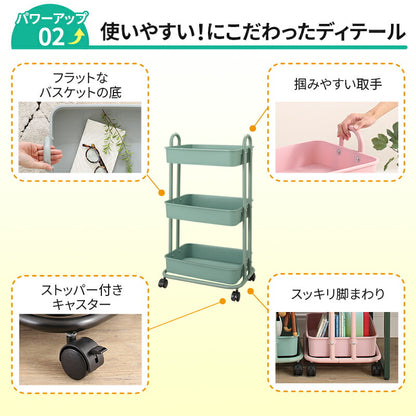 軽いのにしっかり！バスケットトローリー　オプション天板 送料無料