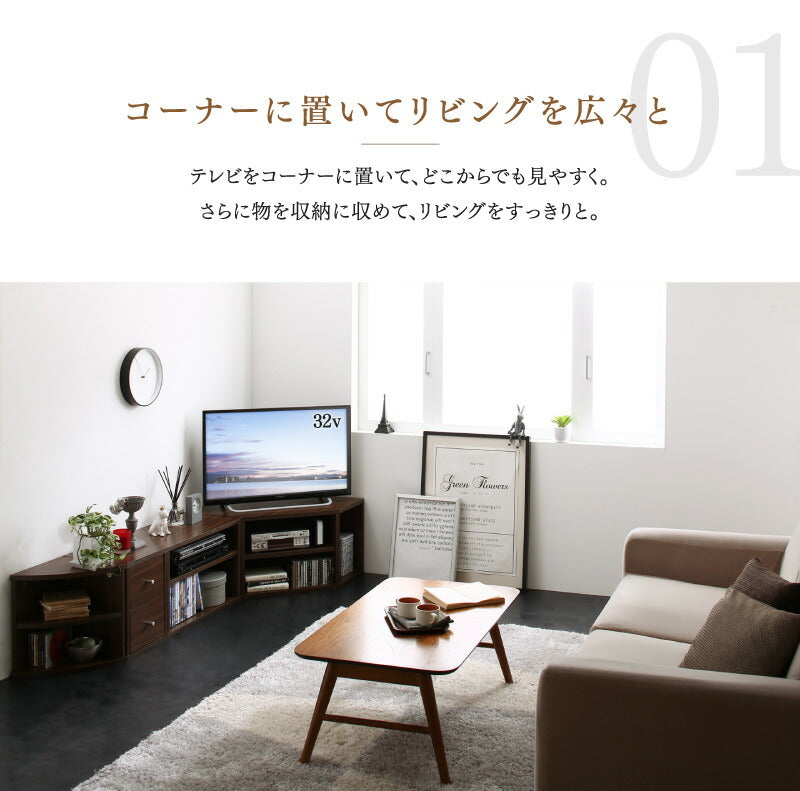【新商品】コーナーテレビ台 ロータイプ 4点セット／コーナータイプTV台４点セット 送料無料