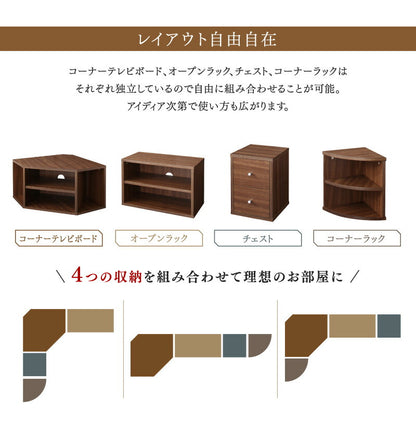 【新商品】コーナーテレビ台 ロータイプ 4点セット／コーナータイプTV台４点セット 送料無料
