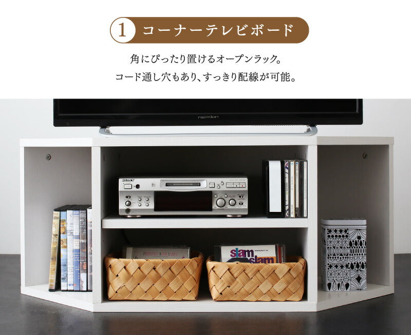 【新商品】コーナーテレビ台 ロータイプ 4点セット／コーナータイプTV台４点セット 送料無料
