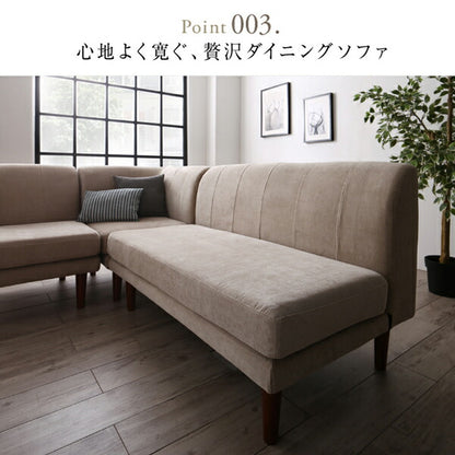 高さ調節可能 3段階伸長式 大型こたつソファダイニング Escher エッシャー 5点セット(テーブル+2Pソファ2脚+1Pソファ1脚+コーナーソファ1脚) W120-180 送料無料