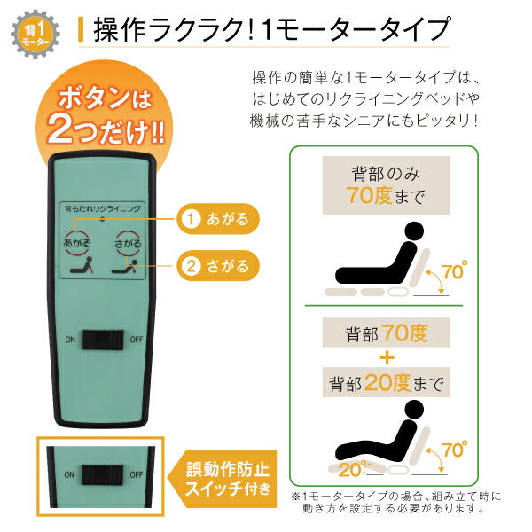 【新商品】お客様組立 棚・照明・コンセント・引出し収納付き電動ベッド ラクストレージ ウレタンマットレス付き 1モーター シングル 送料無料