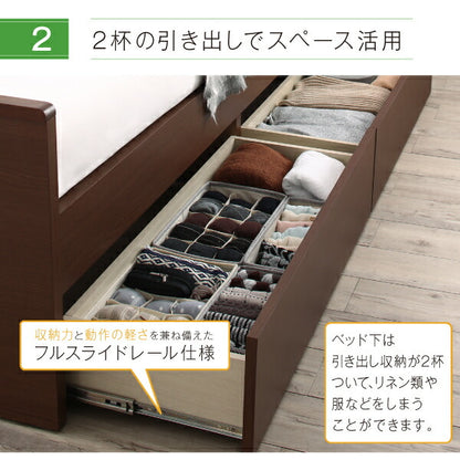 【新商品】お客様組立 棚・照明・コンセント・引出し収納付き電動ベッド ラクストレージ ウレタンマットレス付き 1モーター シングル 送料無料