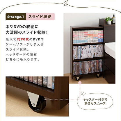 組立設置付 スライド収納付き コンパクトチェストベッド Compact-IN コンパクトイン 薄型プレミアムポケットコイルマットレス付き セミシングル ショート丈 送料無料