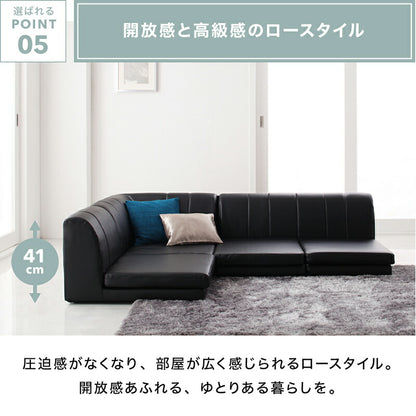 【新商品】ローソファー コーナー フロアソファー／1902_14 SP floor corner sofa 1P×3+コーナー 送料無料