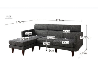 【新商品】ソファー ３人掛け コーナーカウチソファ／1902_13 SP corner couch 3P 送料無料