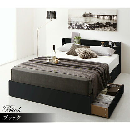 【新商品】組立設置付き 清潔に眠れる棚・コンセント付きすのこ収納ベッド Anela アネラ プレミアムポケットコイルマットレス付き ダブル 送料無料