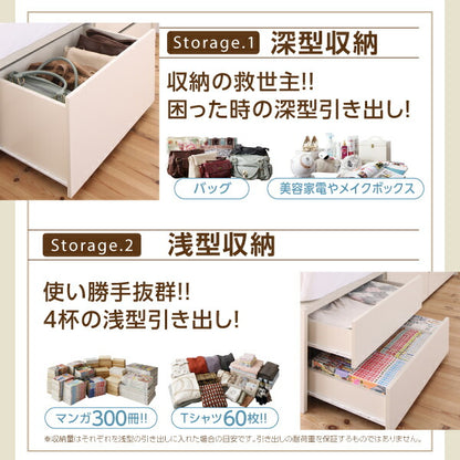 組立設置付 タイプが選べる大容量収納ベッド Select-IN セレクトイン スタンダードボンネルコイルマットレス付き チェスト収納 シングル 送料無料