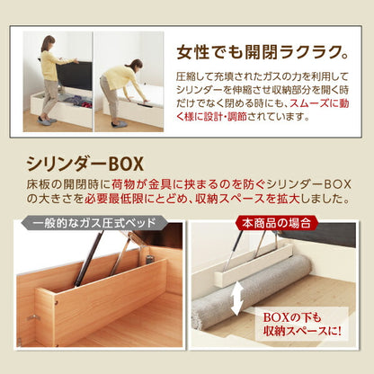 組立設置付 タイプが選べる大容量収納ベッド Select-IN セレクトイン スタンダードポケットコイルマットレス付き チェスト収納 セミダブル 送料無料