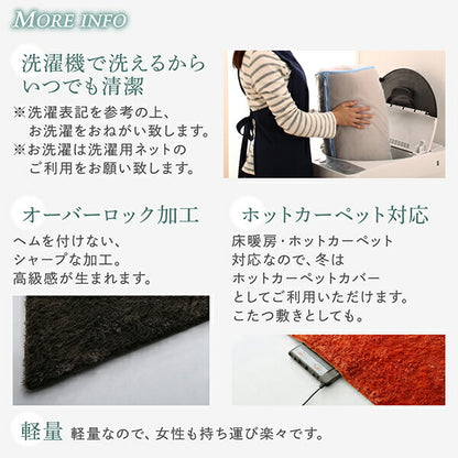 【新商品】洗濯機で洗えるシャギーラグ shaggila シャギラ 185×185cm 送料無料