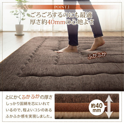 【新商品】厚み40mmのふっくら厚敷きクッションラグ Vermeer フェルメル 190×240cm 送料無料
