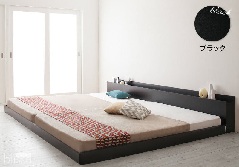 【新商品】組立設置付き 棚・コンセント付き連結ベッド／ラトゥース2 Lautus2 プレミアムボンネルコイルマットレス付き クイーン(SS×2) 送料無料