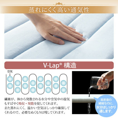 【新商品】寝心地が進化する・V-LAPニットベッドパッド ワイドキング 送料無料