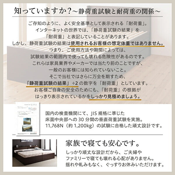 組立設置付 国産 多機能頑丈すのこチェストベッド Salberg サルベルグ 薄型抗菌国産ポケットコイルマットレス付き シングル 送料無料