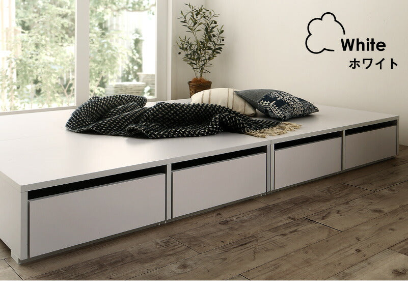 【新商品】組立設置付き ベッド チェストベッド 大容量収納ベッド／センペール2 薄型プレミアムボンネルコイルマットレス付き ロータイプ 引き出し2杯 シングル 送料無料