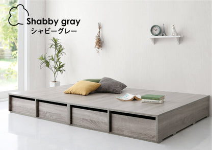 【新商品】組立設置付き ベッド チェストベッド 大容量収納ベッド／センペール2 薄型スタンダードボンネルコイルマットレス付き ロータイプ 引き出しなし シングル 送料無料