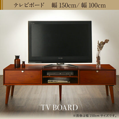【新商品】天然木マホガニー材 北欧ヴィンテージ風リビング収納シリーズ Zinole ジノレ テレビボード 幅100 送料無料