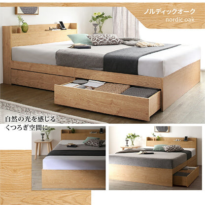 お客様組立 ベッド 棚コンセント 収納付き  Ever X エヴァー エックス ベッドフレームのみ セミダブル 送料無料