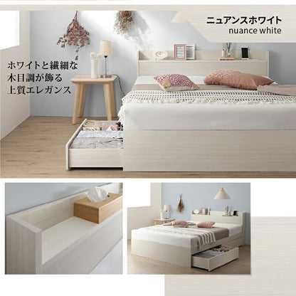 お客様組立 ベッド 棚コンセント 収納付き  Ever X エヴァー エックス ベッドフレームのみ セミダブル 送料無料