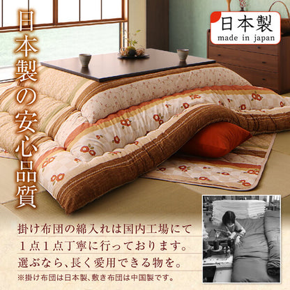 和レトロこたつ布団 春万知 はるまち 掛布団&amp;敷布団2点セット 正方形(80×80cm)天板対応 送料無料