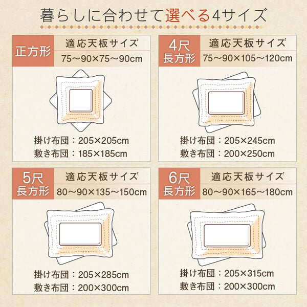 ギャッベデザインこたつ布団 Ebral エブラル 掛布団&amp;敷布団2点セット 4尺長方形(80×120cm)天板対応 送料無料