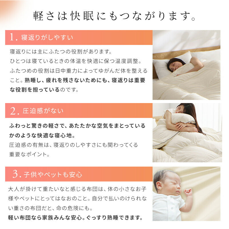 軽量側地羽毛布団　D 送料無料