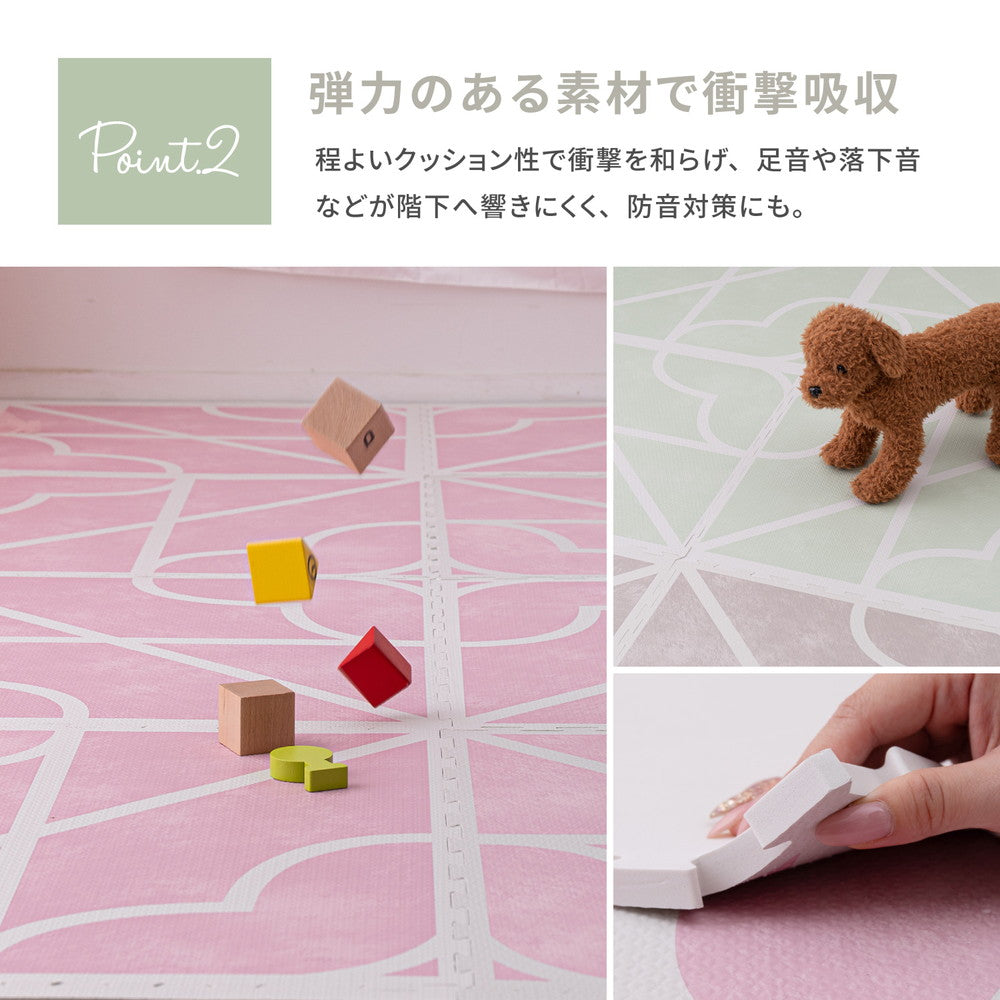 レトロデザインのジョイントマット　キュロス　9枚セット 60×60×1.2cm 送料無料