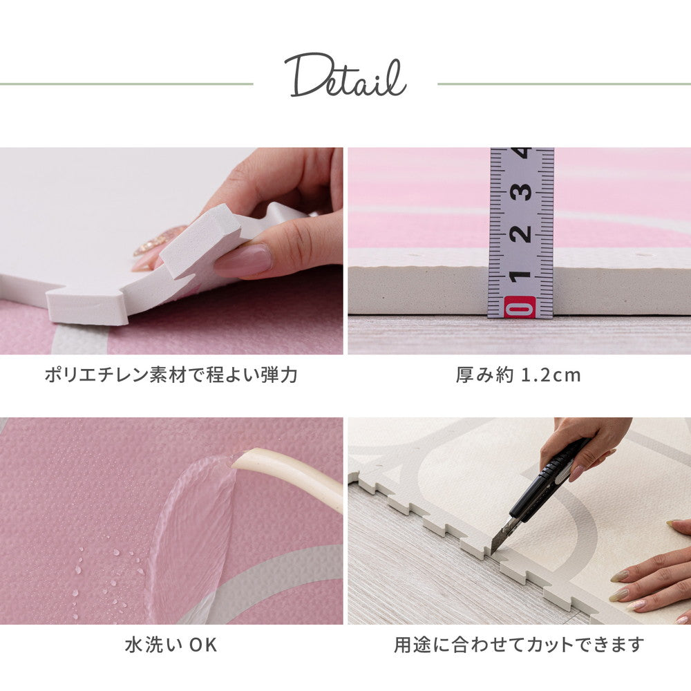 レトロデザインのジョイントマット　キュロス　9枚セット 60×60×1.2cm 送料無料