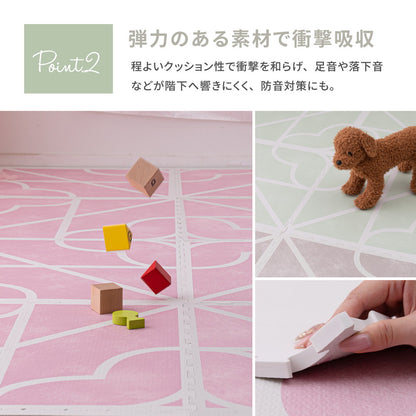 レトロデザインのジョイントマット　キュロス　18枚セット 60×60×1.2cm 送料無料