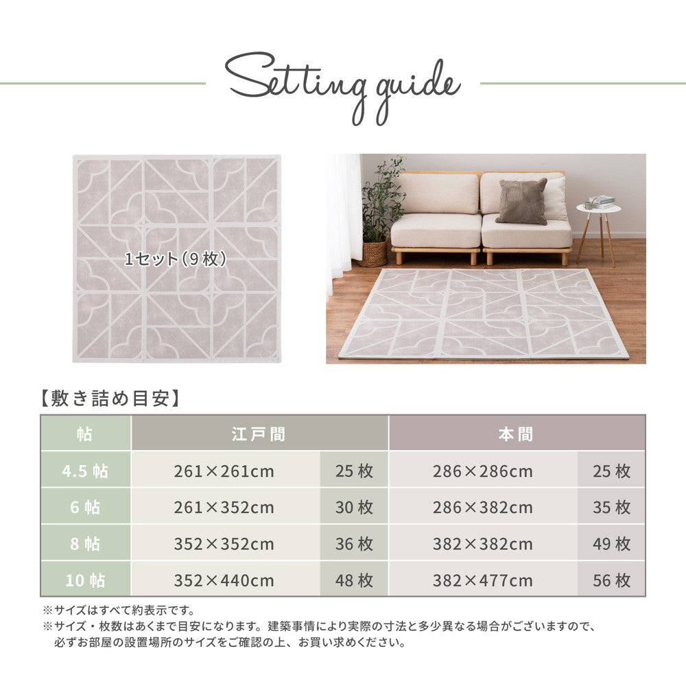 レトロデザインのジョイントマット　キュロス　27枚セット 60×60×1.2cm 送料無料