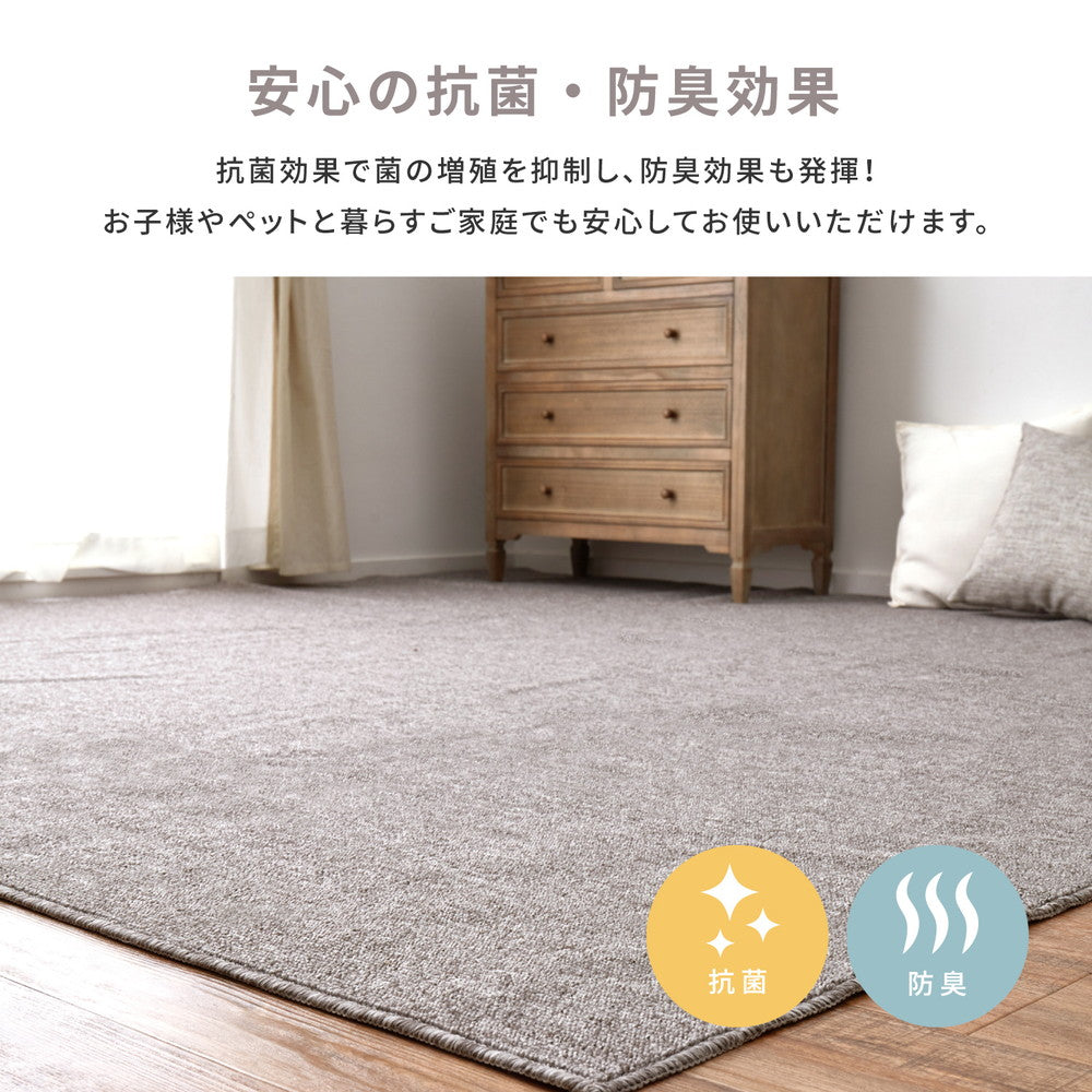 防炎加工の平織カーペット　モーエン　江戸間2帖 176×176cm 送料無料