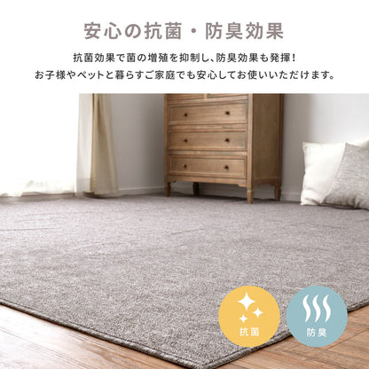 防炎加工の平織カーペット　モーエン　江戸間6帖 261×352cm 送料無料