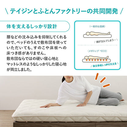 ベッドにぴったり敷布団 セミシングル 送料無料