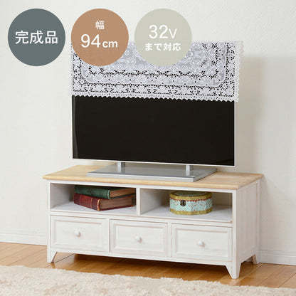TV台-MTV-アンティークホワイト 94×34×40cm 送料無料