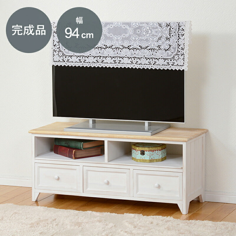TV台-MTV-アンティークホワイト 94×34×40cm 送料無料