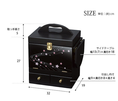 コスメボックス-MUD-蒔絵調 26×19×32cm 送料無料