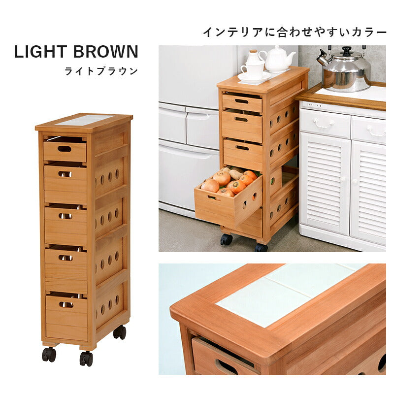 ストッカー-MUD-引き出し5段-ロゴなし 20×40×79cm 送料無料