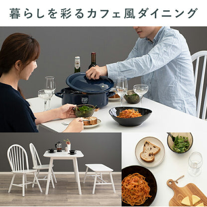 ダイニングセット-BT-ウィンザーチェア+ベンチタイプ 4点セット 120×75×70cm 送料無料