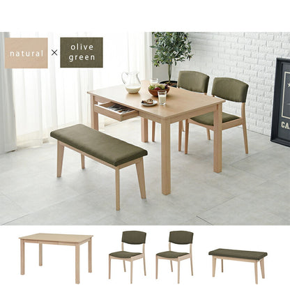 ダイニングセット-MI-ストレート脚-ベンチ 4点セット 120×75×70cm 送料無料