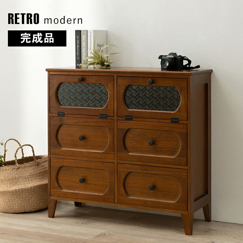 チェスト-MCH51-レトロ 2列3段 80×32×78cm 送料無料