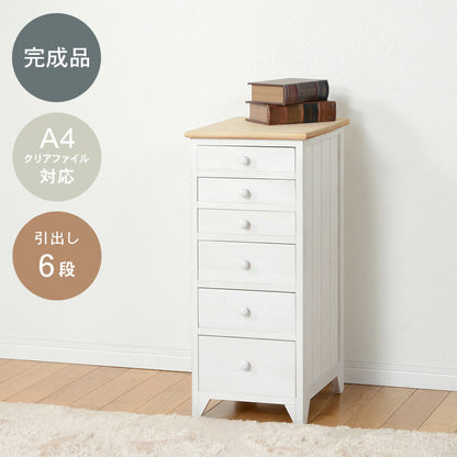 チェスト-MCH52-アンティーク天板 6段 31×38.5×71.5cm 送料無料