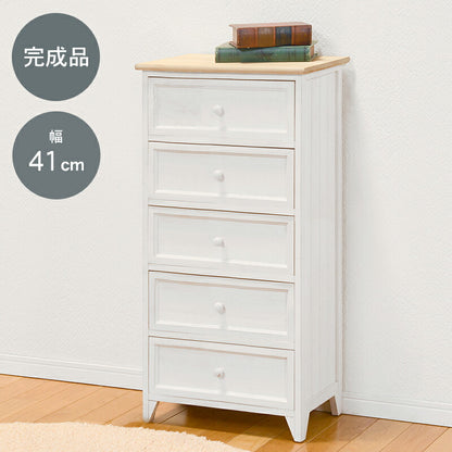 チェスト-MCH52-アンティーク天板 5段 41×31×93cm 送料無料