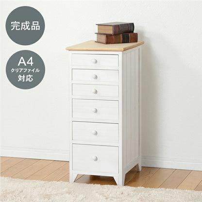 チェスト-MCH52-アンティーク天板 6段 31×38.5×71.5cm 送料無料