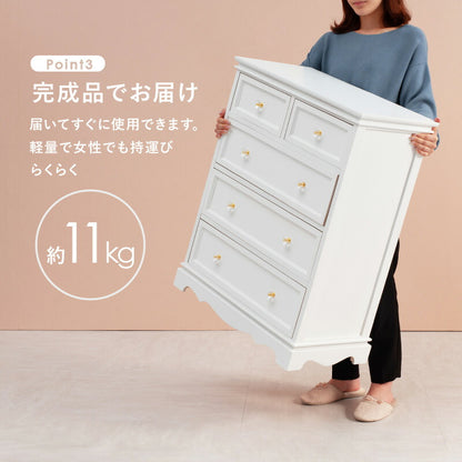 チェスト-MCH-アンティーク取っ手 5杯 60×33.5×78.5cm 送料無料
