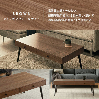 テーブル-MT-天然木両面引出し 100×45×37cm 送料無料