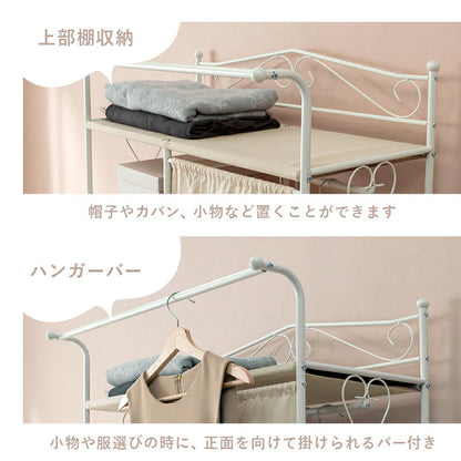 【新商品】ハンガーラック-カーテン/引き出し5杯付き 80×46×173cm 送料無料