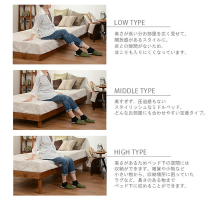 ベッド-WB-継脚タイプ 98×198×9.5cm 送料無料