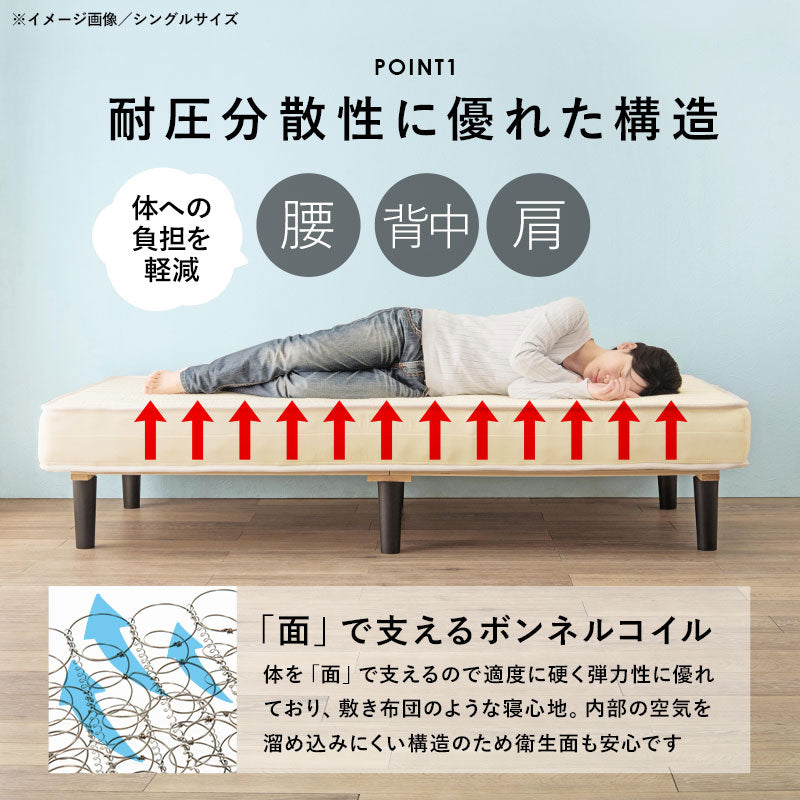 ボンネルコイルマットレスベッド セミダブル 送料無料