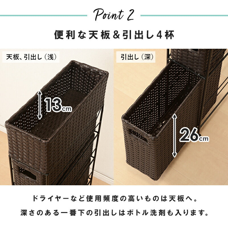 ランドリー スリムタイプ 15.5×40.5×95.5cm 送料無料